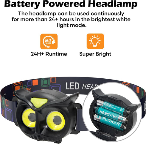 Lsnisni Kids Headlamp 2 Pack,LED Head Lamp with 4 Modes,IPX5 Waterproof Head Lights for Forehead,Head Flashlight for Adults and Kids Outdoor Campi...