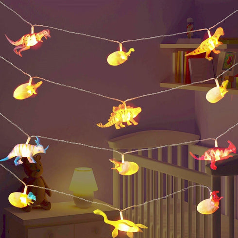 LED Dinosaur String Lights for Bedroom Battery Operated, Perfect for Boys Room, Tent, Garden, Patio, Christmas Tree Decor (12LED Dinosaur Lights)...