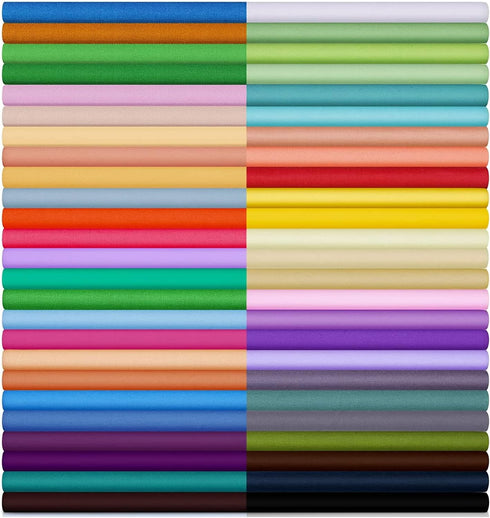 50 Pcs 10 x 10 Inch Cotton Fabric Square Fabric Quilting Sewing Patchwork Fabric Bundles for DIY Craft Sewing Clothing (Pure Color)...