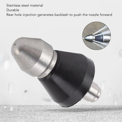 Pressure Washer Sewer Jetter Nozzle Stainless Steel Mini Compact Sewer Jet Nozzle 1/4 inch Pressure Drain Jetter Hose Nozzle Quick Connector 5000 ...