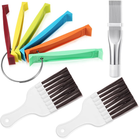 CHENGU 4 Pieces Air Conditioner Fin Cleaner Set 2 Different Fin Comb Condenser Fin Straightener 2 Pieces Coil Cleaning Brush Condenser Fin Comb St...