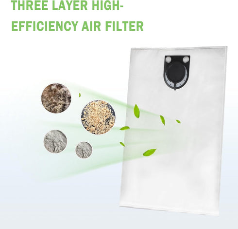 Vacuum Filter Bags for BOSCH Wet/Dry Dust Collector/vacuum Cleaner Model 3931 3931A Replacement Vacuum Filter Bags Wool Filter Bags, VAC013, White...