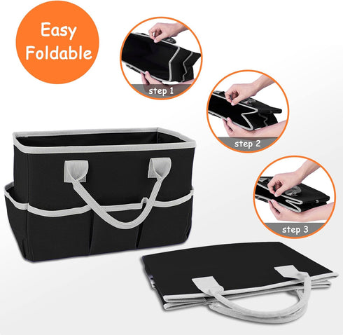 ZKOO Art Supply Storage Organizer Caddy ?Craft Tote Bags with Pockets for Scrapbook Organization and Storage Supplies?Portable Office Organizer (B...