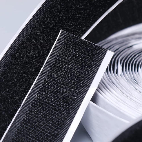 Self Adhesive Hook and Loop Strips Tape Roll, 2 Inch x 16.4 Feet Black Nylon Self Adhesive Heavy Duty Strips Fastener, Double Sided Tape Strip for...