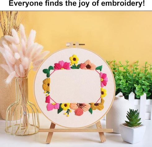 Nuberlic Embroidery Kit for Beginner Adults Starters, Stamped Cross Stitch Gift, Pre-printed DIY Funny Photo Frame Needlepoint Kit, Include Embroi...