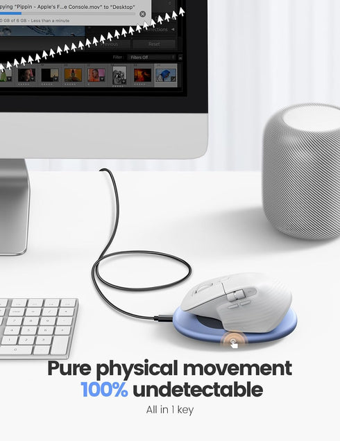 Mouse Jiggler, Undetectable Mouse Mover Device, Widened and Ultra Slim Physical Mouse Wiggler Keeps The Mouse Moving, Mouse Shaker for Work-from-H...