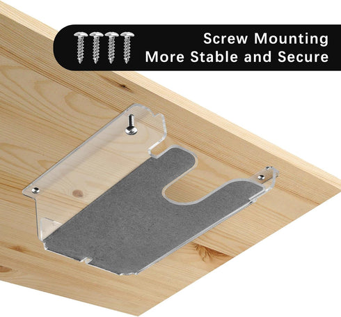 Under Desk Storage Shelf for Phone, Acrylic Under Desk Mount Phone Holder for Office Desks and Workstations, Hidden Space-Saving Under Table Smart...