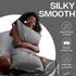 MR&HM Satin Body Pillow Cover, Soft and Breathable Body Pillow Case with Envelope Closure, Cooling and Silky Long Pillowcase for Hair and Skin,Gre...