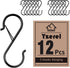 12Pcs S Hooks Hanging Safety Buckle - 3.5 inch Heavy Duty S Hooks,Hanging Plants for Closet Hooks, Clothes, Kitchen Utensil, Pots and Pans, Bags (...