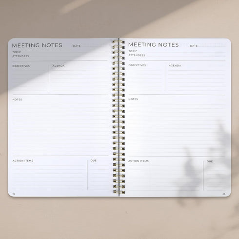 ZICOTO Simplified Meeting Notebook For Work Organization - Easily Take Notes And Keep Agendas on Track - The Perfect Office Planner Supplies for W...