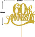 Gold Glitter 60th Anniversary Cake Topper - for Happy 60th Wedding Anniversary / 60th Birthday Party/Cheers to 60 Years Party Decorations...