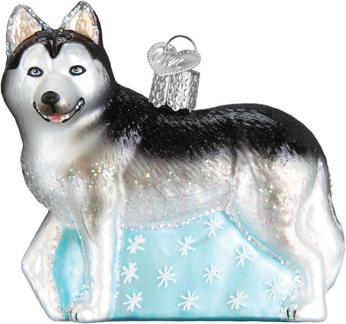 Old World Christmas Dog Collection Glass Blown Ornaments for Christmas Tree Siberian Husky...