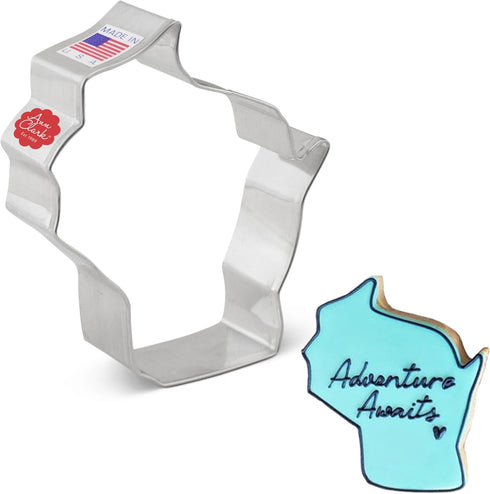 Wisconsin State Cookie Cutter 4" Made in USA by Ann Clark...