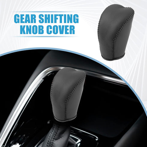 Gear Shifting Knob Cover Automatic Transmission Lever Trim for Hyundai Tucson 2015-2018 for Santa Fe 2013-2017 PU Leather Black...