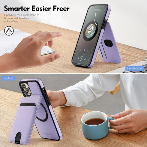 iPhone 12/12 Pro Wallet Case with Card Holder ?Compatible Magsafe? Women Men PU Leather RFID Blocking Flip Folio Protective Cover Credit Slots wit...