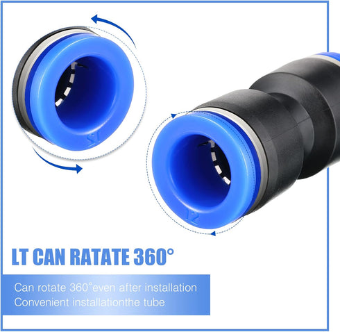 120 Pcs Straight Push Connectors, 6/8/10/12 mm Quick Connect Air Hose Fittings Air Line Fittings Plastic Push to Connect Air Hose Fittings Pneumat...