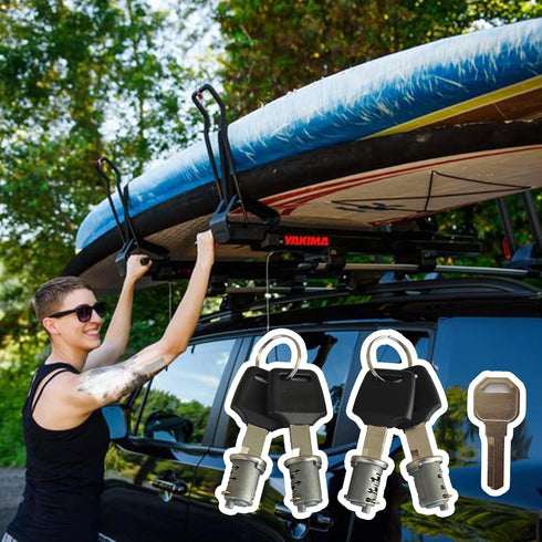 4 Pack Lock Cylinders Compatible with Yakima Car Roof Rack System Components SKS Lock Cores, Includes 4 Cylinders Cores, 4 Opening Keys and 1 Cont...