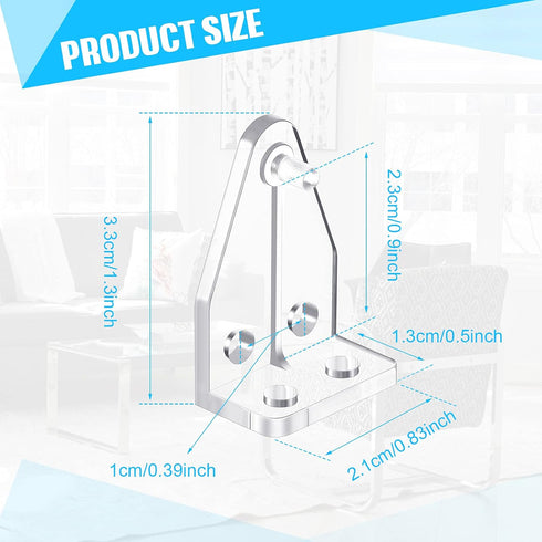 12 Pieces 1 Inch Hold Down Brackets Clear Plastic Hooks Blind Holder Replacements for 1 Inch Mini Horizontal Blinds Shades Windows Doors...