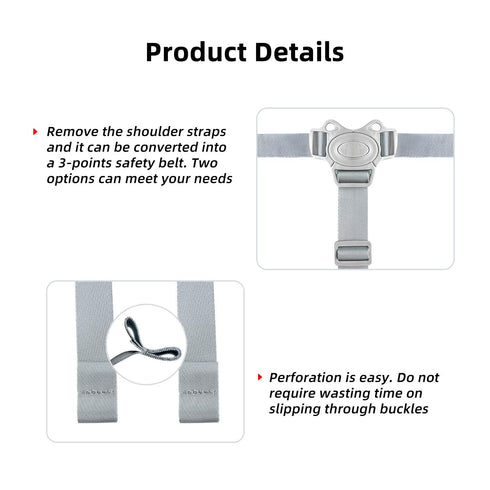 High Chair Straps, Adjustable Harness Baby Safety Strap Belt for Stroller Pushchair Pram Buggy High Chair Baby Harness Safety Harness Strap Belt (...