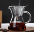 Pour Over Coffee Maker with Reusable Stainless Steel Drip Filter, Glass Drip Coffee Maker Set, Lead-Free Borosilicate Glass Coffee Carafe for 1-2C...