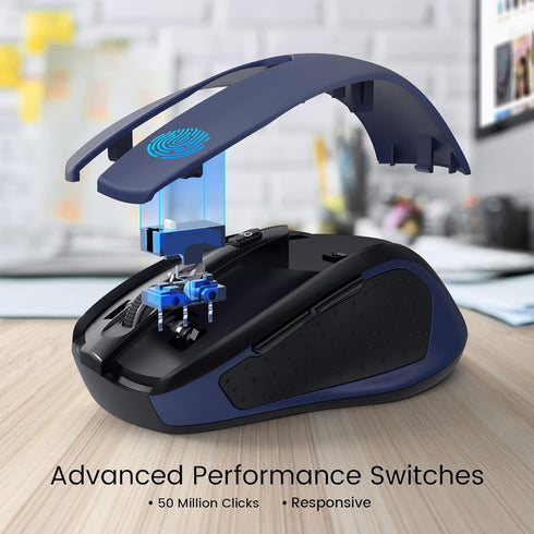 Wireless Mouse, D-09 Computer Mouse USB Cordless Mice for Laptop, Ergo Grips, Lightspeed 5-Level 2400 DPI, 16 Months Battery, Portable for PC Mac ...