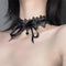 Gothic Lace Choker Necklace Black Crystal Bow Collar Necklace Sexy Velvet Bowknot Stretchy Choker Halloween Costume Necklace Jewelry Accessories f...