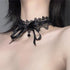 Gothic Lace Choker Necklace Black Crystal Bow Collar Necklace Sexy Velvet Bowknot Stretchy Choker Halloween Costume Necklace Jewelry Accessories f...