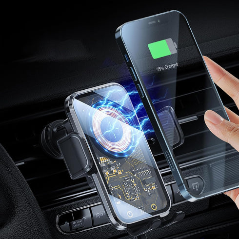 Wireless Car Charger, 15W Fast Charging Auto-Clamping Car Mount, Wireless Car Charger with Phone Holder Mount, for iPhone 14 13 12 11Pro/Xr/Xs/X/8...