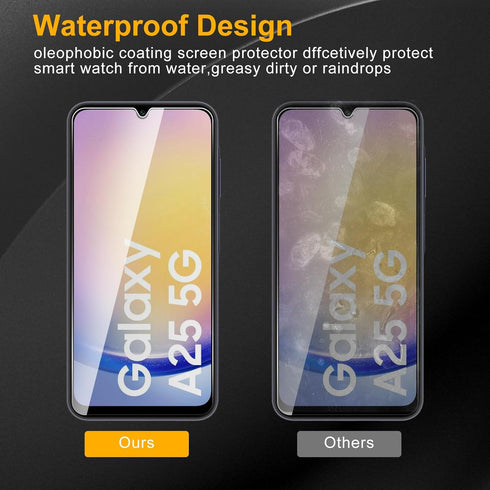 3 Pack Privacy Screen Protector for Samsung Galaxy A25 5G With 3 Pack Camera Lens Protector, Anti Spy Tempered Glass 9H Hardness, Black Protector ...