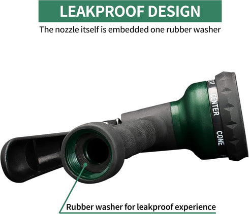 AUTOMAN-Garden-Hose-Nozzle,ABS Water Spray Nozzle with Heavy Duty 7 Adjustable Watering Patterns,Slip Resistant for Plants,Lawn,Washing Cars,Clean...