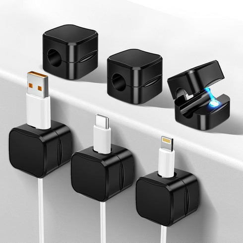 6 Pack Magnetic Cord Organizer, Znben Magnetic Cable Clips Holder Adhesive Cable Management Charger Wire Holder Clips for Desk, Car, Office, Home,...