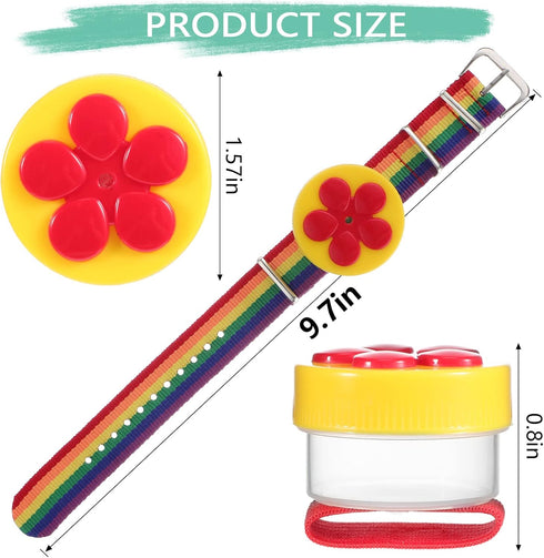 Zopeal 4 Pieces Hummingbird Wrist Feeder for Outdoor Hummingbird Hand Feeder Feeding Perch Hand Feed with Adjustable Strap Flower Hand Held Mini H...
