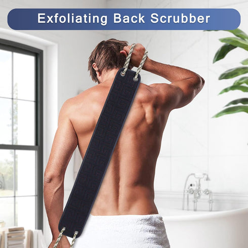 Exfoliating Back Scrubber for Shower with Handle, Back Bath Brush for Shower with Long Handle for Men and Women, Back Washer for Shower - Exfoliat...