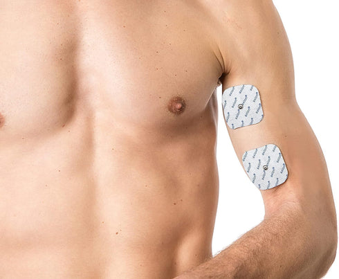 20 axion TENS Unit Electrode Pads 2x2'' - Replacement Pads with 3,75mm Snap Button | Compatible for Compex Muscle Stimulators | Reusable Self-Adhe...