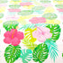 Sparkle and Bash - 3 Pack Tropical Plastic Tablecloth - 54x108 Inch Rectangle Hibiscus Floral Aloha Table Cover for Hawaiian Luau Party Supplies D...