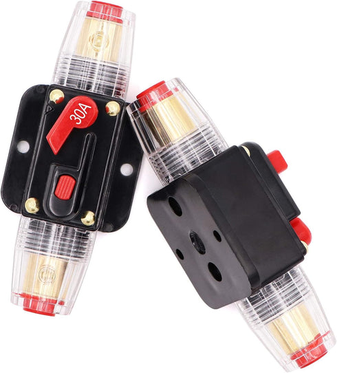12V 30A Circuit Breaker Reset Fuse PowMr, Audio Inline Fuse Holder 30 Amp With Manual Reset for Car Audio, Stereo Switch and Solar Inverter System...