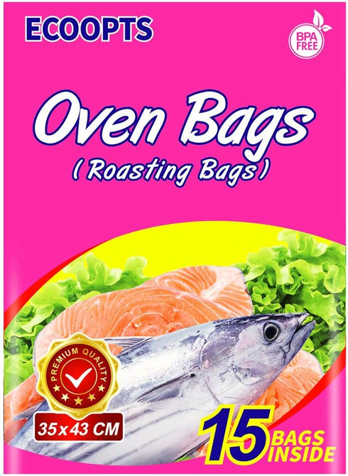 Oven Bags Cooking Roasting Bags for Chicken Meat Ham Seafood Vegetable - 15 Bags (13.8 x 17 IN)...