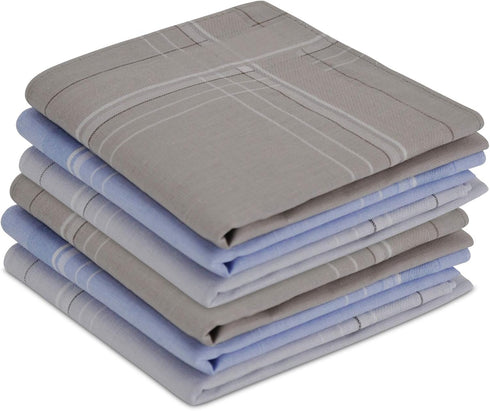 Zenssia Men's Soft Cotton Handkerchiefs Assorted Color with Stripe 6 Piece Gift Set...