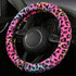 Fluffy Steering Wheel Cover for Women,Girly,Fuzzy Steering Decor,Plush, Leopard Print,Sweat-Absorb,Universal 15 Inch,Red (Fluffy-Leo)...