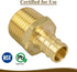 JUWO PEX Fitting, 1/2" Male NPT to 1/2" PEX Adapter for Plumbing Repairs or Remolding, Sturdy and Durable Brass Crimp Fitting (6 Pack)...