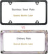 Indeed BUY License Plate Frames Black, 2 Pcs 4 Holes Car Licenses Plate Covers Stainless Steel Holders Frame for Plates with Screw Caps....