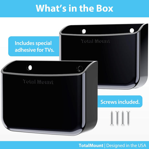 TotalMount Universal Remote Control Holder – Attaches to Wall or Back of TV – Compatible with All TV Remotes (Premium Black, Large Two Pack)...
