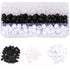 180 Pcs Medium Hole Beads 3 Colors Dreadlock Hair Braid Beads Jewelry Making Kit Clear- White -Black DIY Hair Braiding Bracelet Ornaments Round 12...