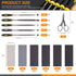 Rustark 26Pcs Resin Sanding and Polishing Casting Tools Assortment Kit Includes Sand Papers Metal Resin Files Polishing Blocks Scissors Brush Poli...