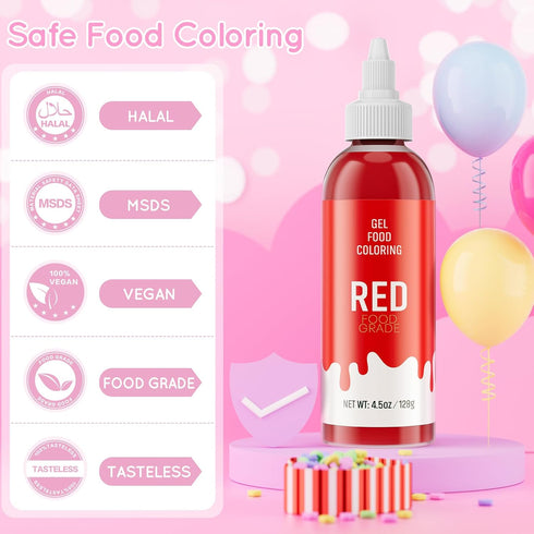 Food Coloring Gel for Baking, 128g Cake Food Coloring Cherrysea Vibrant Gel Food Dye for Easter Egg,Icing, Fondant, Macaron, Frosting, Cookie, Glu...