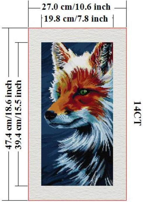 CROSSDECOR Stamped Cross Stitch Kits Full Range of DIY Needlepoint for Adult Beginners Wolf Pattern, for Gift and Home Decor 14CT 2 Strands 10.6×1...
