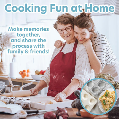 Ravioli Mold with Extra Large 2 1/2 Inch Squares- Authentic Ravioli Tray and Press, Makes 10 Italian Raviolis at a Time, Easy to Use Pasta Maker K...