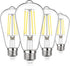 MAXvolador Vintage LED Edison Bulb Dimmable 60W Equivalent 850 Lumens, 6W Edison Light Bulbs 5000K, Antique ST58 LED Filament Bulb E26 Base, Pack ...