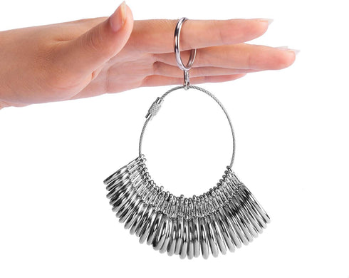 Ring Mandrel Sizer Finger Sizing Measuring Stick - Ring Sizer Guage 27 Pcs Metal Circle Models Jewelry Tool...