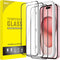 JETech Full Coverage Screen Protector for iPhone 15 6.1-Inch, Black Edge Tempered Glass Film with Easy Installation Tool, Case-Friendly, HD Clear,...